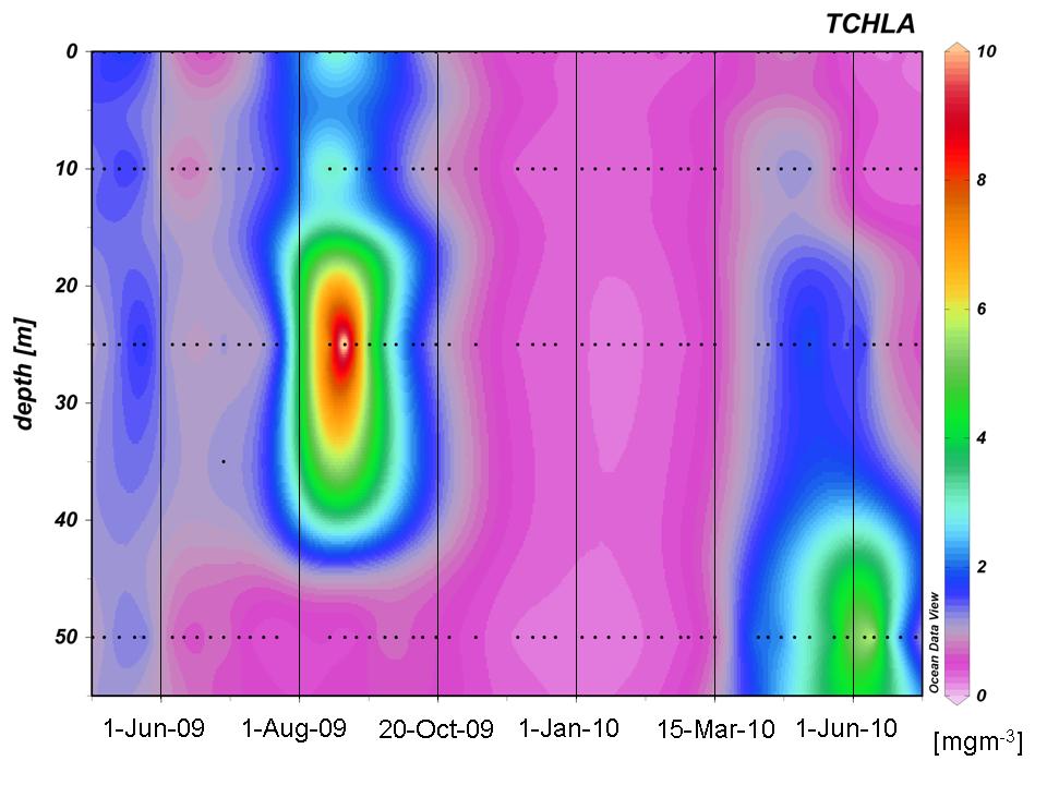 Chlorophyll contour plot